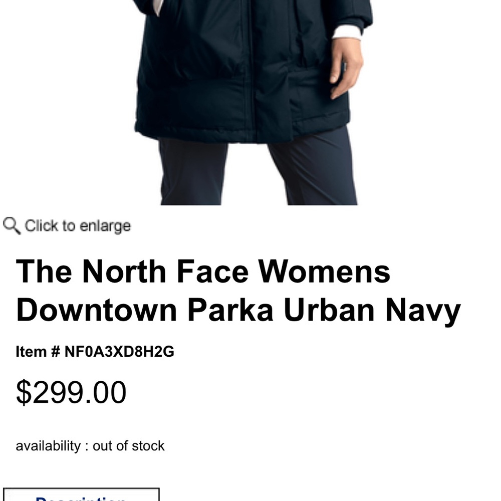 The North Face Womens Downtown Parka Urban Navy sz M NWOT - Picture 13 of 13